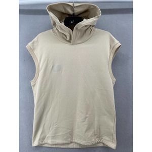 NOIZE Sweatshirt Mens Medium Marlo Sleeveless Beige Hoodie‎ Recycled Eco